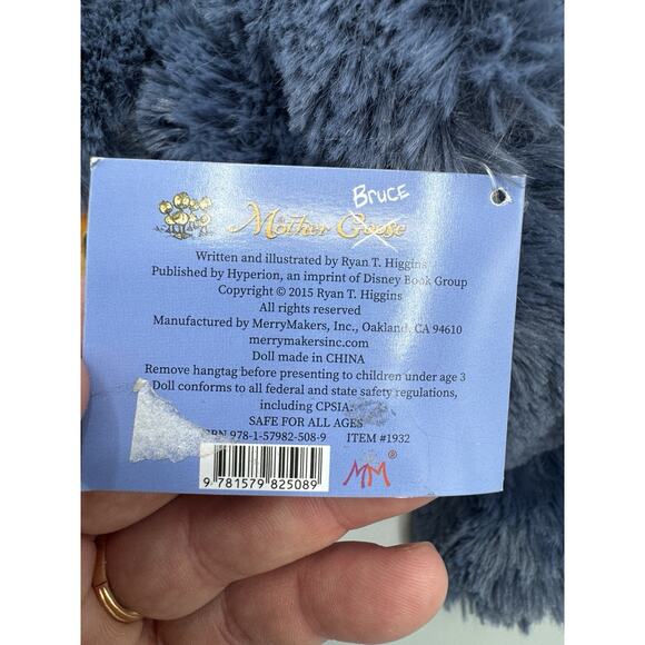 Merry Makers Mother Bruce Grumpy Bear Plush Blue Stuffed Animal 12” - Picture 8 of 11